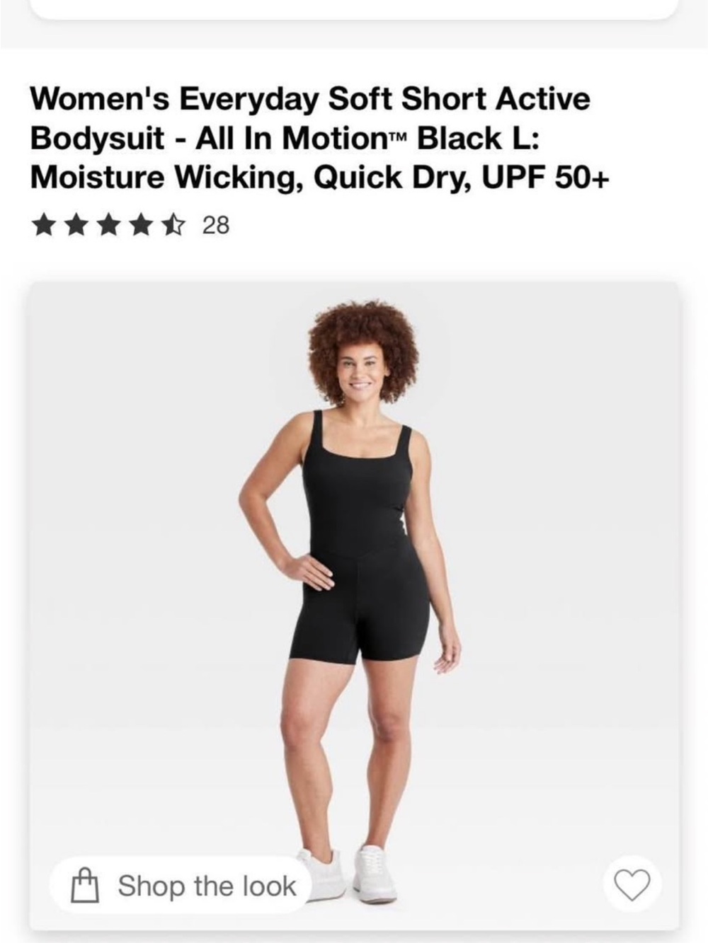 all in motion Black Women's Soft Short Active Bodysuit